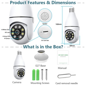 5G Wifi IP E27 Bulb Surveillance CCTV PTZ PTZ Cameras Night Vision Wireless Home 3MP HD CCTV Wireless Network Security <b>Camera</b> - Product Image 3