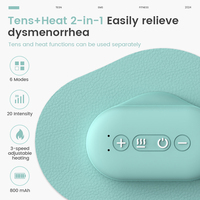 DOMAS Appareil intelligent sans fil de massage et de chaleur pour le bas-ventre, gestion TENS, 6 modes réglables, rechargeable, soulagement des douleurs corporelles et des crampes menstruelles