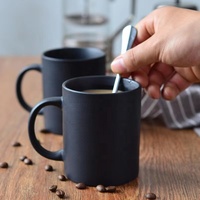Tasses en porcelaine gravées au laser de voyage 11 15 oz, tasses en céramique à sublimation café noir mat avec logo personnalisé