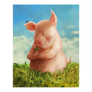 Ever Moment Kit Lukisan Seni Berlian Hewan Pig Hewan 5D DIY Lukisan Bor Persegi Penuh Oleh Manik-manik Hadiah Buatan Tangan Dekorasi Rumah S2F2762