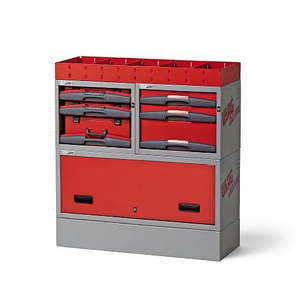 Armoire de rangement en plastique automobile 5006 E12 rouge et gris, 4 tiroirs, boîte à outils, organisateur pour atelier et garage - Product Image 2