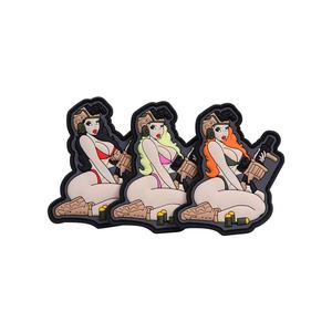 ตราสัญลักษณ์รูปผีเสื้อ PVC ยางพิมพ์ลายธงแบบติดตีนตุ๊กแก ผ้าหรูหราพิมพ์ลายสกรีน ปักลาย 3 มิติ Tactical Girl แบบกำหนดเองได้ - Product Image 5