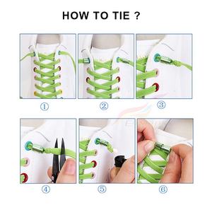 Tali sepatu elastis poliester gesper kapsul, tali sepatu tanpa dasi, datar, malas, 8mm, elastis, tali sepatu untuk Sneaker - Product Image 4