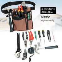 Ceinture porte-outils à 5 poches en tissu Oxford, sacoche utilitaire réglable pour hommes, accessoires de réparation et de construction DIY