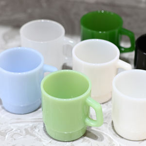 Venta al <span class=keywords><strong>por</strong></span> mayor de fábrica, taza de café de vidrio de colores, jugo de leche, <span class=keywords><strong>tazas</strong></span> de vidrio de hielo con asa, taza de vidrio de sublimación - Product Image 4