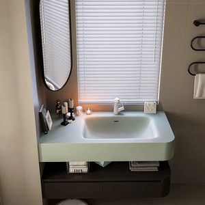 Light luxury hotel style washbasin bathroom cabinet washbasin bathroom cabinet combination - Product Image 2