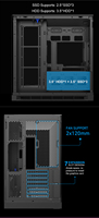 Boîtier PC de bureau Mid-Tower avec panneau en verre trempé panoramique en arc circulaire, cabinet CPU ATX, refroidissement, boîtier d'ordinateur de jeu