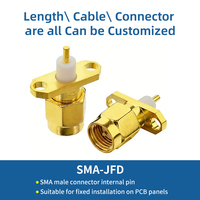 Conector RF Roscado de Montaje en Brida, Receptáculo de Panel de 50 Ohmios Chapado en Oro para Dispositivos Inalámbricos, Compatible con OEM y Personalizable