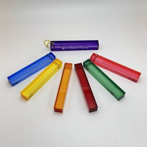 Colorful Acrylic Crystal Cuboid Keychains, Customizable for Hotel and Concert Use.