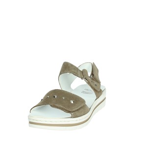 Valentina sandali con tacco a punta aperta in Taupe con fodera in vera pelle traspirante comode zeppe estive con plateau - Product Image 6
