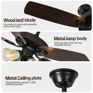 Style moderne Usha Décorer 5 ailes CE <span class=keywords><strong>Ventilateur</strong></span> de plafond avec lumière LED Acier Métal Orient Design Coffee Shop-Used Old House Chandelier - Product Image 6