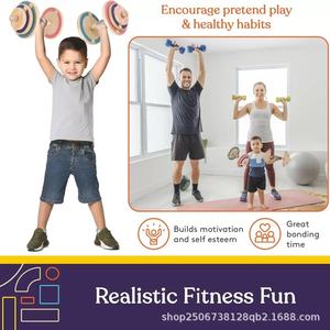 Ensemble d'entraînement d'activité réglable en bois écologique pour enfants Jouet rotatif d'haltères pour bébé Poids libres Entraînement de fitness YJ - Product Image 2