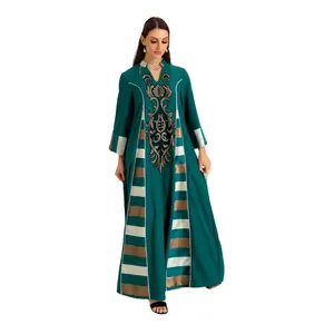 Cross border women's clothing in the Middle East embroidered with beads and patchwork Muslim Arab muslim dress