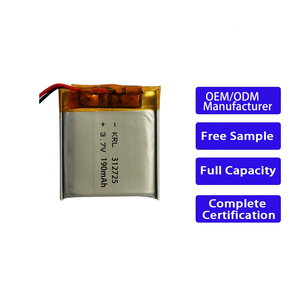 Pin Lipo <span class=keywords><strong>3</strong></span>.7V 312725 190mAh, pin Li-Polymer sạc lại được, dành cho thiết bị đeo thông minh, đạt chứng nhận CE/RoHS - Product Image 1
