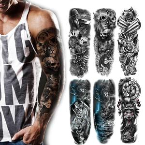 Hadiyah ความงามเซ็กซี่กันน้ำสติกเกอร์รอย<span class=keywords><strong>สัก</strong></span>ชั่วคราวเต็ม<span class=keywords><strong>แขน</strong></span>ขนาดใหญ่สติกเกอร์รอยสักแฟลชรอยสักแขนขนาดใหญ่สี<span class=keywords><strong>ดำ</strong></span> - Product Image 1