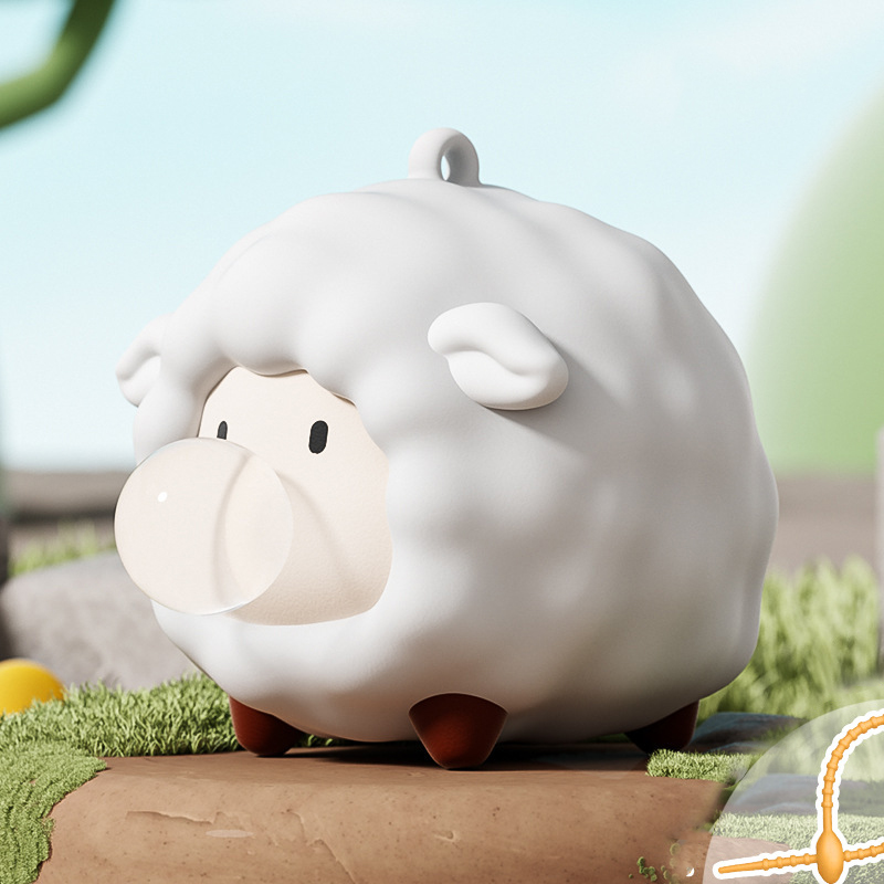 20665-Lamb Blow Bubbles สายรัดหัวเข็มขัดซิลิโคน[6*8*6ซม. 47ก.]