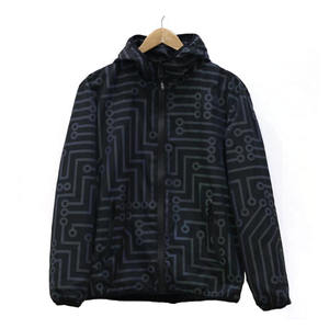 Giacche Puffer con Cappuccio da <span class=keywords><strong>Uomo</strong></span> Stile Hip Hop Casual con Linee Geometriche Colorate Riflettenti - Product Image 5