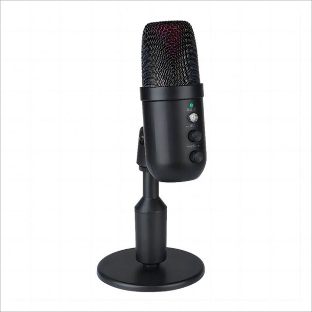 Demao Streaming Condenser Microphone Gamer Podcast Microphone RGB Gaming Microphone