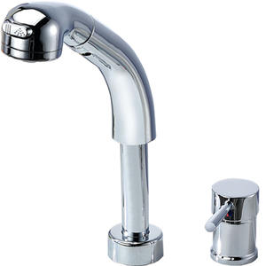 Robinet de lavabo en cuivre chaud et froid avec pomme de douche, double trou, extractible pour lavabo de shampooing, robinets de bain et de douche - Product Image 2