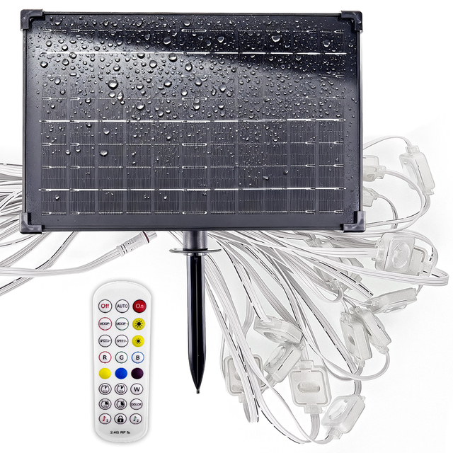 Outdoor Solar Solar-powered 60 Lights RGB Christmas Pixel LED String Light IP67 Eave Smart Point Light 30M Remote/APP
