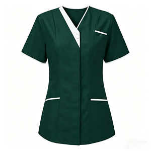 Uniformes Personalizados de Alta Calidad para Recepcionistas de Hospital, Uniformes Médicos Color Verde Azulado para Mujer, Trajes Quirúrgicos - Product Image 3