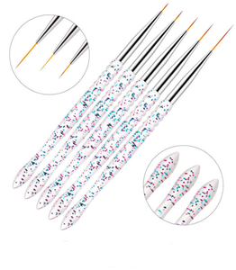 Ensemble de pinceaux de précision pour nail art en nylon et acrylique avec manche métallique 3D, stylos de dessin et de peinture pour gel liner, outils personnalisables avec logo - Product Image 4
