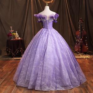 Neues Ballkleid Quince anera Kleider Applikationen Tüll aus Schulter <span class=keywords><strong>Prom</strong></span> Geburtstags feier Kleider Formale Vestido De Anos Sweet - Product Image 4