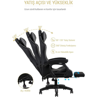 Fauteuil de bureau inclinable Top Racer, rotation à 360 degrés, hauteur réglable, chaise de jeu en cuir pleine fleur gris, fauteuil de massage pour joueurs