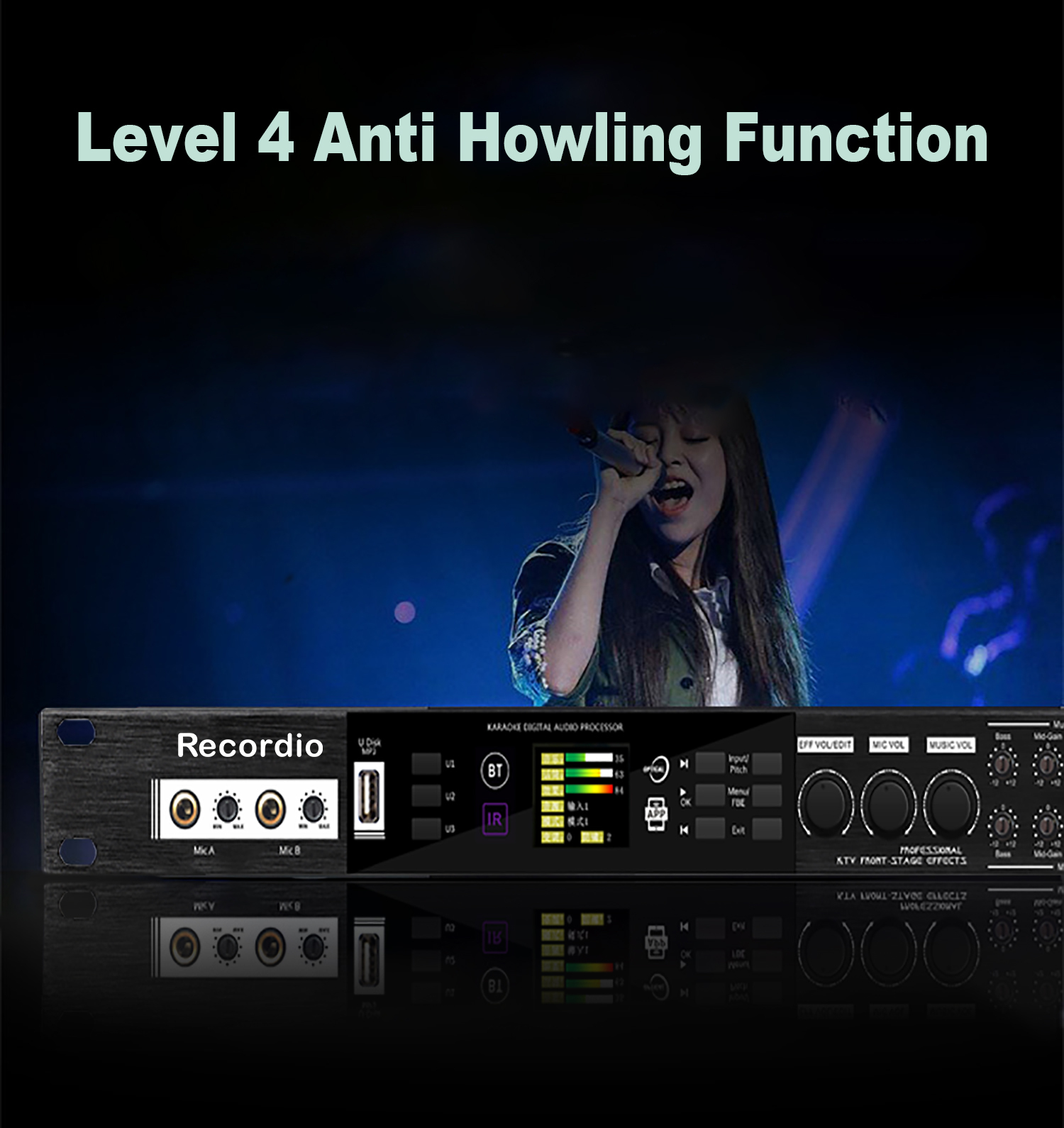 GAX-K500 KTV Pre-Effector Audio Processor for Wedding Karaoke