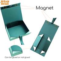 Boîte rigide de luxe Jinbar recyclable avec logo magnétique, gaufrage, bronzage mat, pelliculage UV, portable