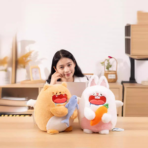 Simpatico peluche goloso per gatti coccole bambole di coniglio di carota cuscino per gatti di squalo Kawaii peluche di peluche con giocattoli di squalo - Product Image 2