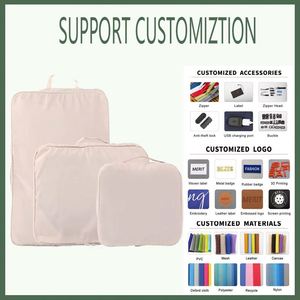 High Quality Custom Logo 3 Piece Travel Clothing Organizer Set Luggage <b>Trolley</b> Compression Packing Cubes - Product Image 2
