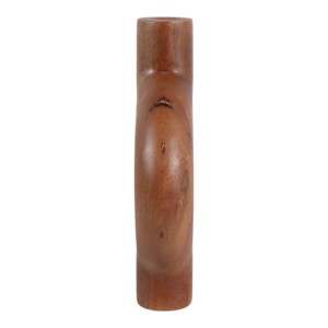 Vaso in Ceramica Rotondo con Dettagli in Legno di Mango per Soggiorno, Vaso Decorativo per Fiori, Esposizione per Ufficio, Stile Casual - Product Image 4