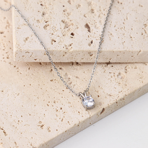 <span class=keywords><strong>Chris</strong></span> april Acier Inoxydable 316L Or Solitaire Zircon Collier Femme Haute Qualité - Product Image 6