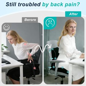 Cojín de Asiento Ergonómico de Espuma Viscoelástica y Soporte Lumbar para Alivio del Dolor de Espalda, Coxis y Ciática, para Oficina y Auto, Color Negro - Product Image 5