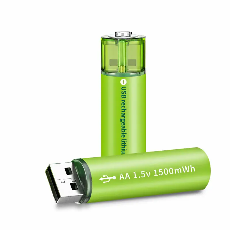 Baterías recargables USB de litio para electrónica de consumo, carga rápida, 45 minutos, 1,5 V, tamaño AA, capacidad real, 1500mWh