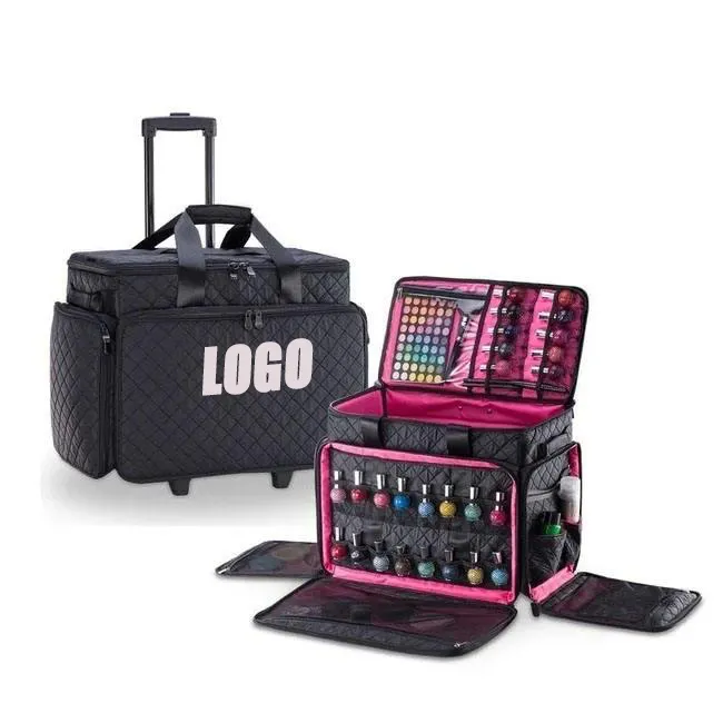 Oje sanatçı araçları için özel makyaj çantası vaka depolama organizatör ile cep profesyonel makyaj araçları çanta kozmetik çantaları