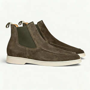 Mocassins classiques pour hommes, en cuir véritable et daim, de haute qualité, à bout rond, pour toutes les saisons - Product Image 5