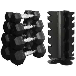Equipo de fitness comercial para el hogar Gimnasio Mancuernas personalizadas Pesos libres Juego de mancuernas hexagonales de goma - Product Image 1
