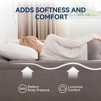 Doppelschichtige 5 Zoll Gel-Memory-Foam-Matratzenauflage King Size mit 1450 GSM Alternativ Gestepptem Design