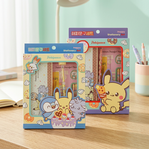 Set de Papelería Pokemoned Happy de Plástico: Lápiz, Borrador, Sacapuntas - Regalo Escolar Básico Coreano de Anime Lindo para Niños al por Mayor - Product Image 2