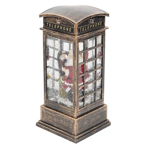 Decorazione Natalizia da Tavolo, Cabina Telefonica di Babbo Natale con Lanterna, <span class=keywords><strong>Globo</strong></span> di Neve Natalizio Pre-Illuminato a LED con Acqua Rotante e Glitter - Product Image 4