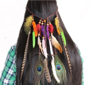 HY Plume Accessoires De Mode Accessoires De Cheveux Plume Coiffe Indien Cheveux Accessoires Partie - Product Image 1