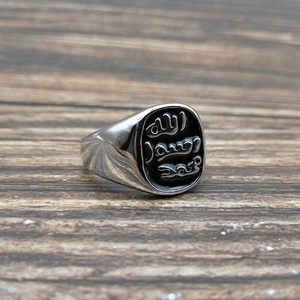 Hot Selling square Black Onyx Gemstone <b>Rings</b> <b>Men</b> Stainless Steel Masonic <b>Ring</b> Jewelry - Product Image 2