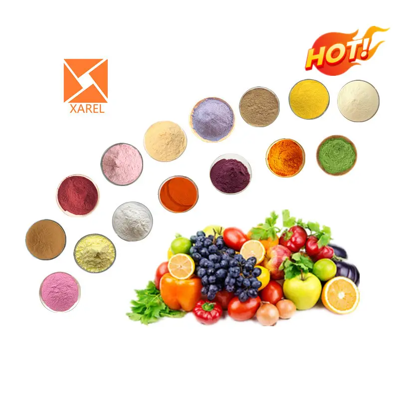 Mélange de boissons aux fruits en poudre biologique d'usine poudre instantanée de poudre de fruits lyophilisés, extraction par solvant d'extrait de fruit 100% en stock