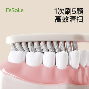 FaSoLa Wide Head Toothbrush 40mm Large Brush Head Soft Bristle Adult Oral Care Manual Toothbrush - Product Image 3