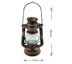Lámpara de queroseno antiguo para decoración del hogar, farol de luz cálida portátil, color negro, decoración de Navidad