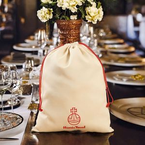 Pochette à cordon en mousseline de coton biologique haut de gamme, sac en toile recyclable pour kit de récupération de mariage, kit de survie anti-gueule de bois pour invités, cadeaux - Product Image 3