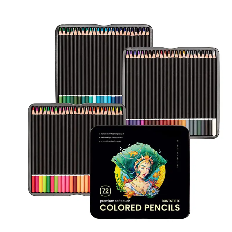 Bview Art Supplies 72 Premium Colored 4mm Soft Core Coloring Pencils Set for Adults Artists Beginners Drawing Sketching