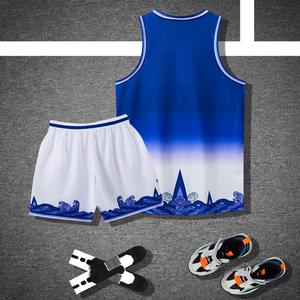 Set Jersey Basket Tanpa Lengan Custom Lapis Tunggal 100% Poliester Cepat Kering Bernapas Seragam Olahraga Tim Pria Remaja Polos - Product Image 4